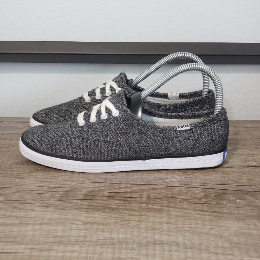 Keds Women’s Gray Canvas Lace-Up Sneakers